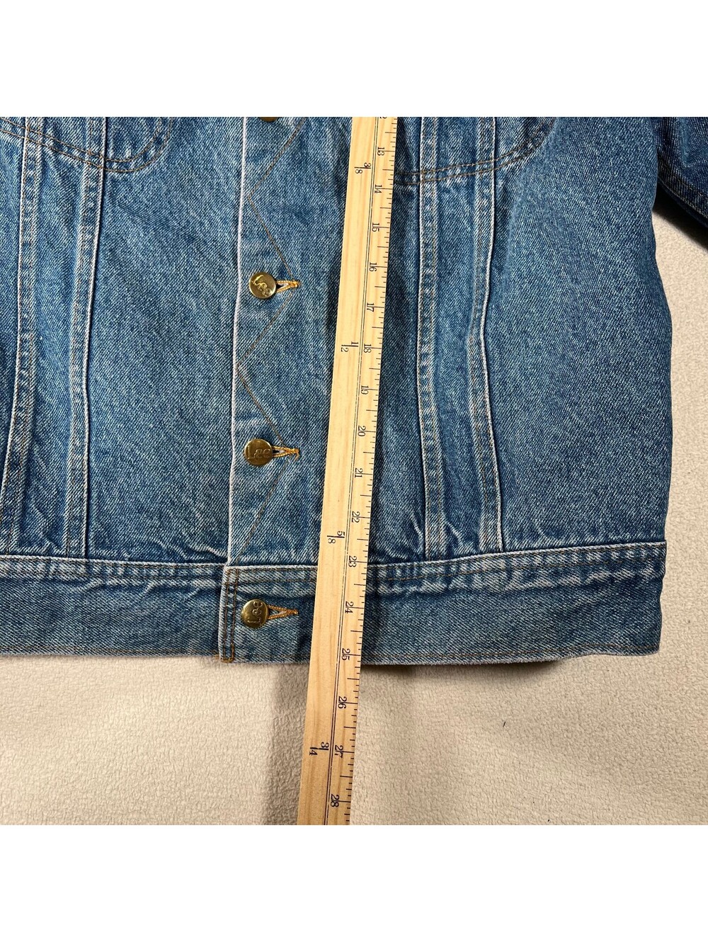 Vintage Lee Storm Rider Denim Jacket with Corduroy Collar Blanket Lined Sz M/S - Picture 5 of 7